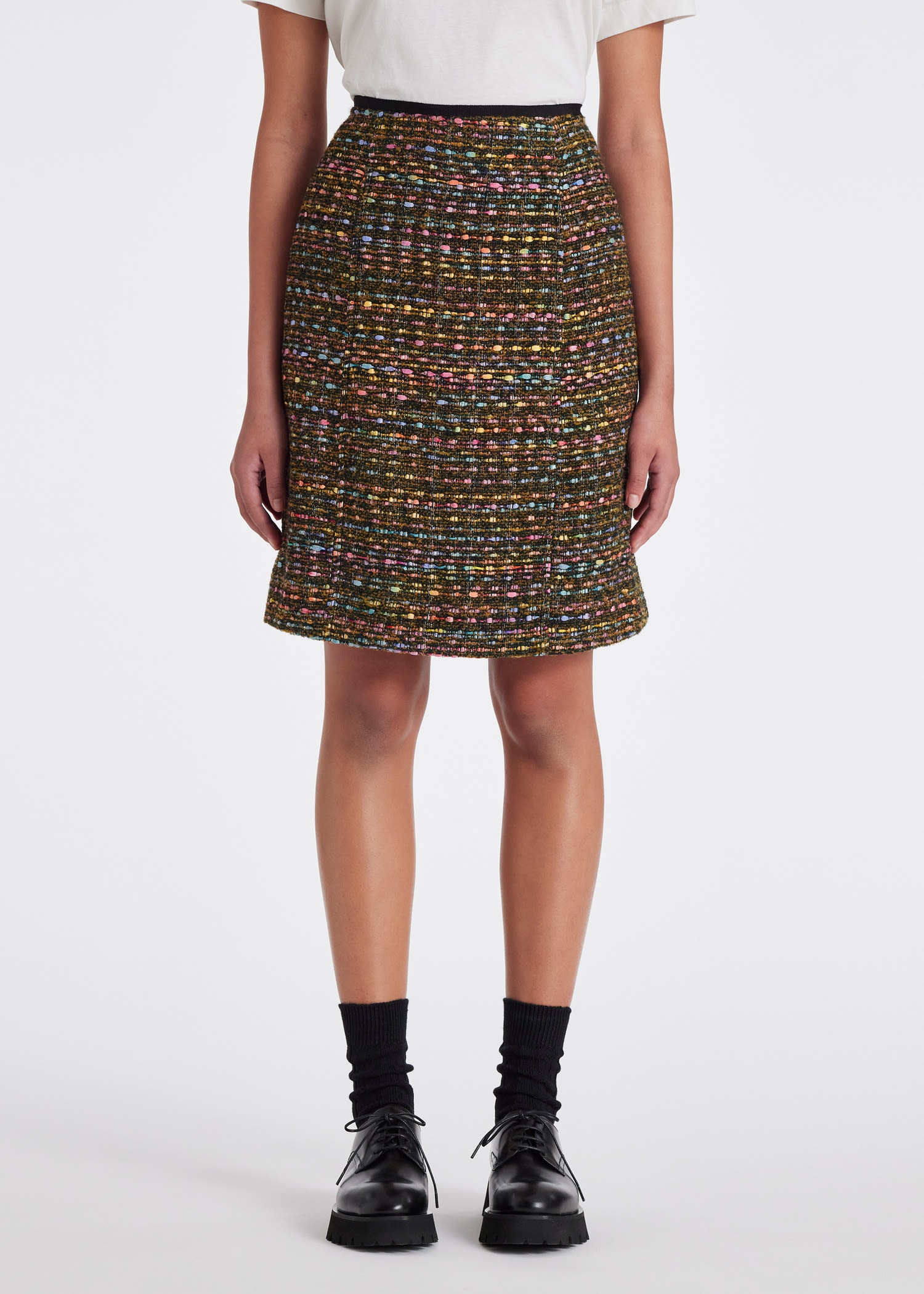 Multi Colour Tweed Mini Skirt - 5