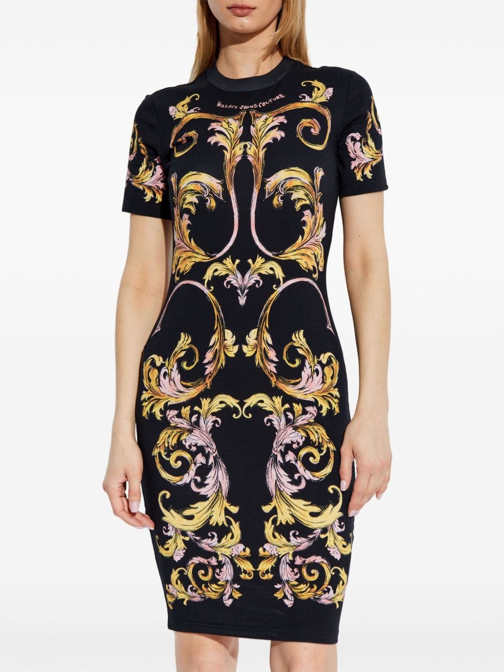 baroque-print dress - 3