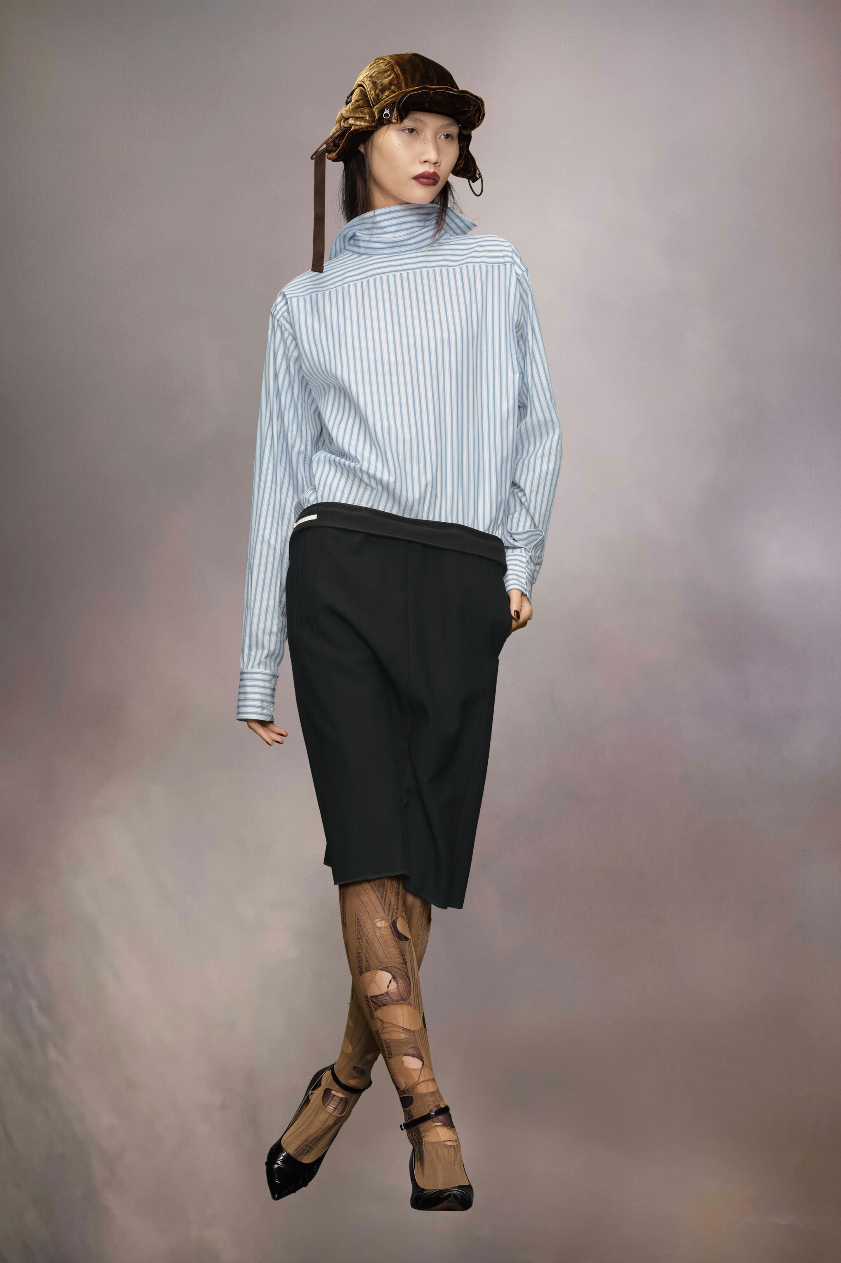 Reversed stripe shirtdress - 3