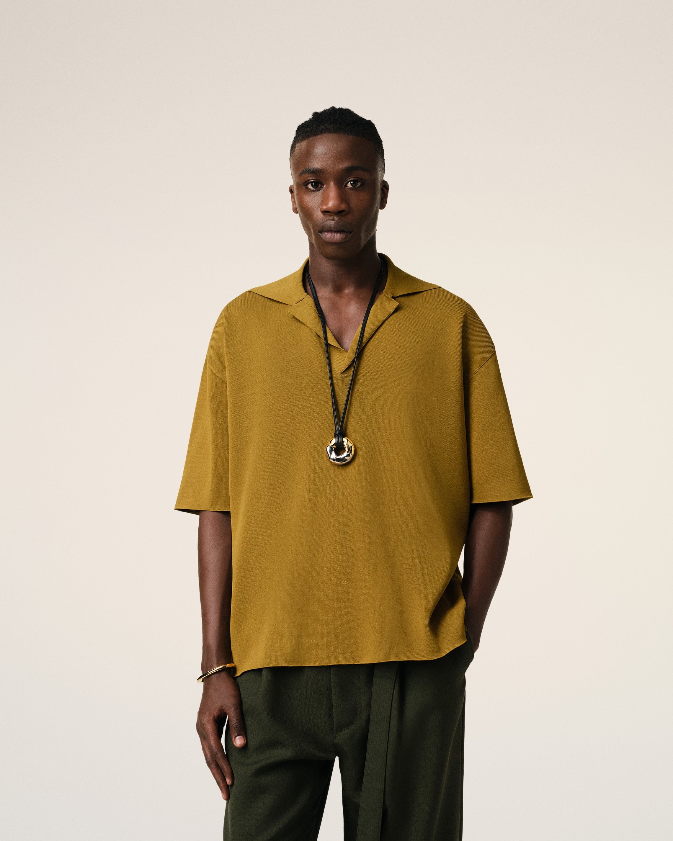 MUSTARD SHORT SLEEVE POLO - 3