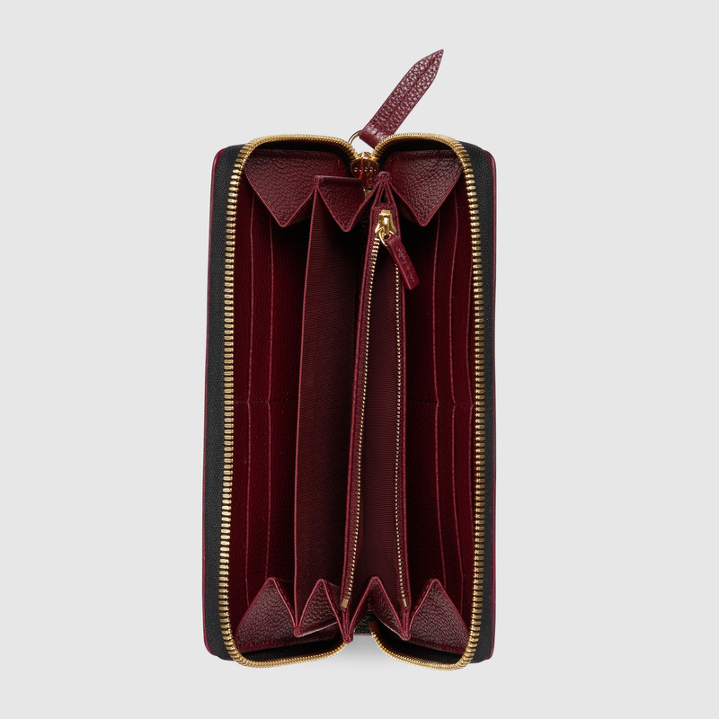 GUCCI Bi-color GG Marmont zip around wallet outlook