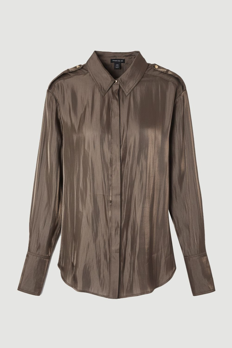 Metallic Woven Collared Shirt 4
