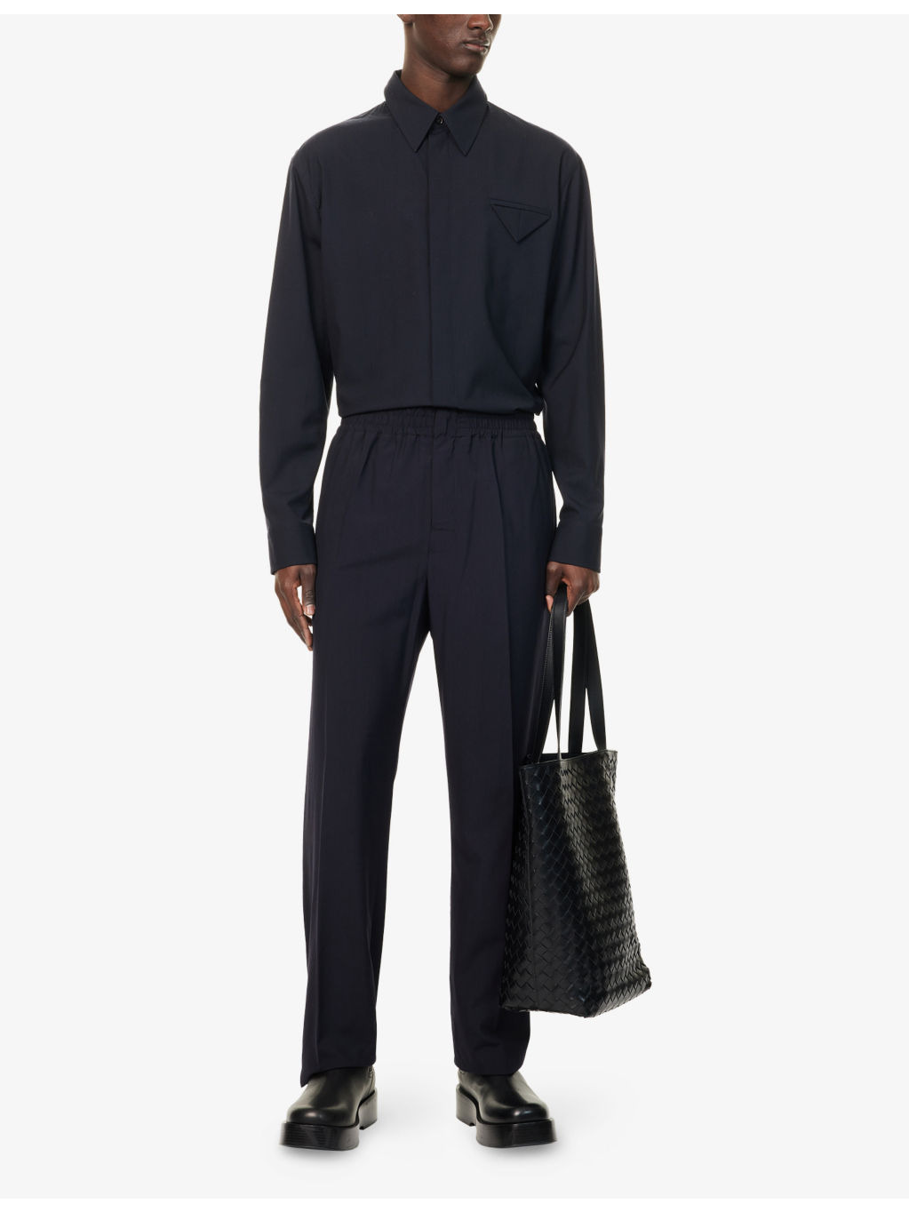 Spread-collar regular-fit wool shirt - 2
