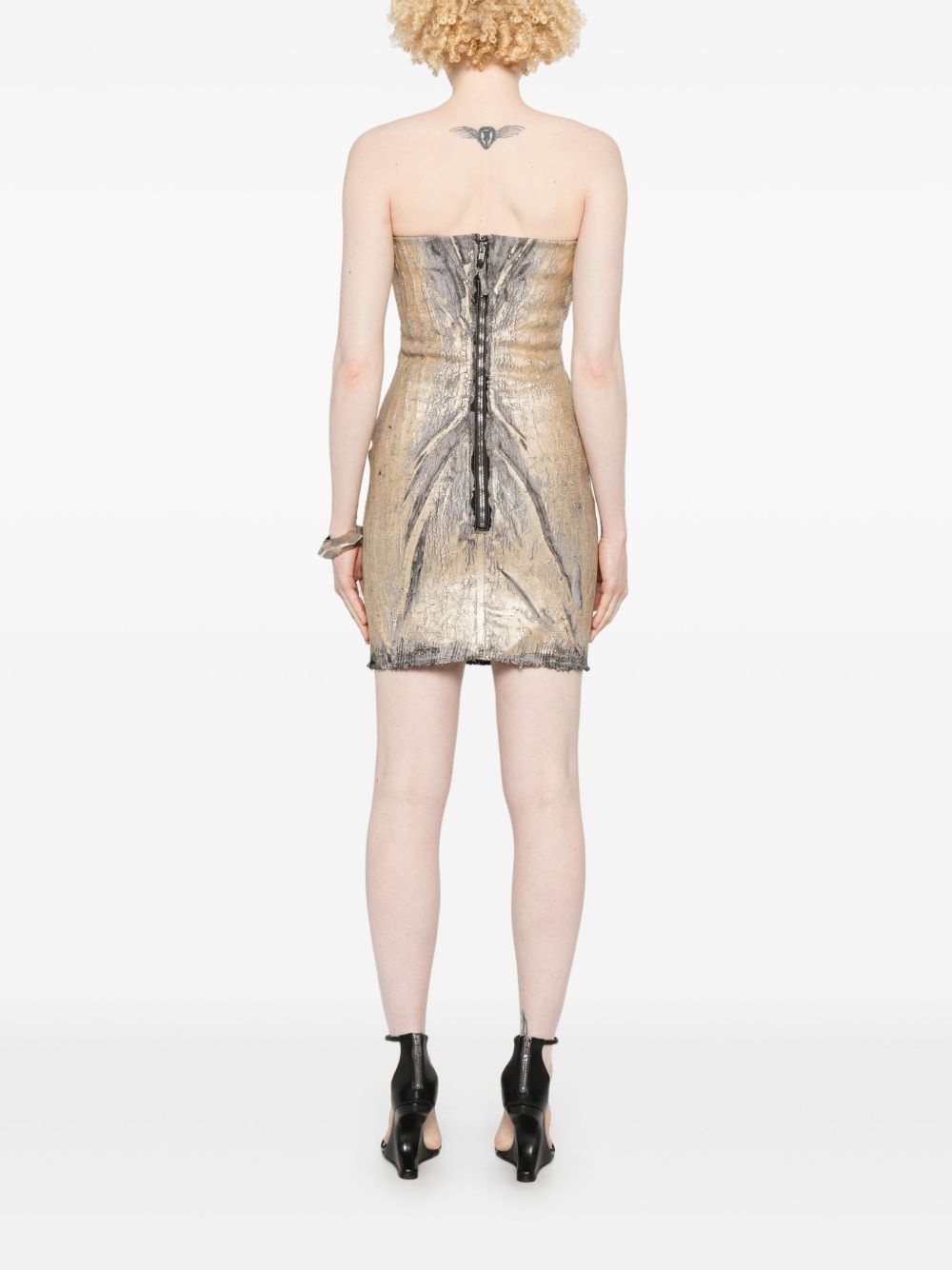 prong-detail mini dress - 4