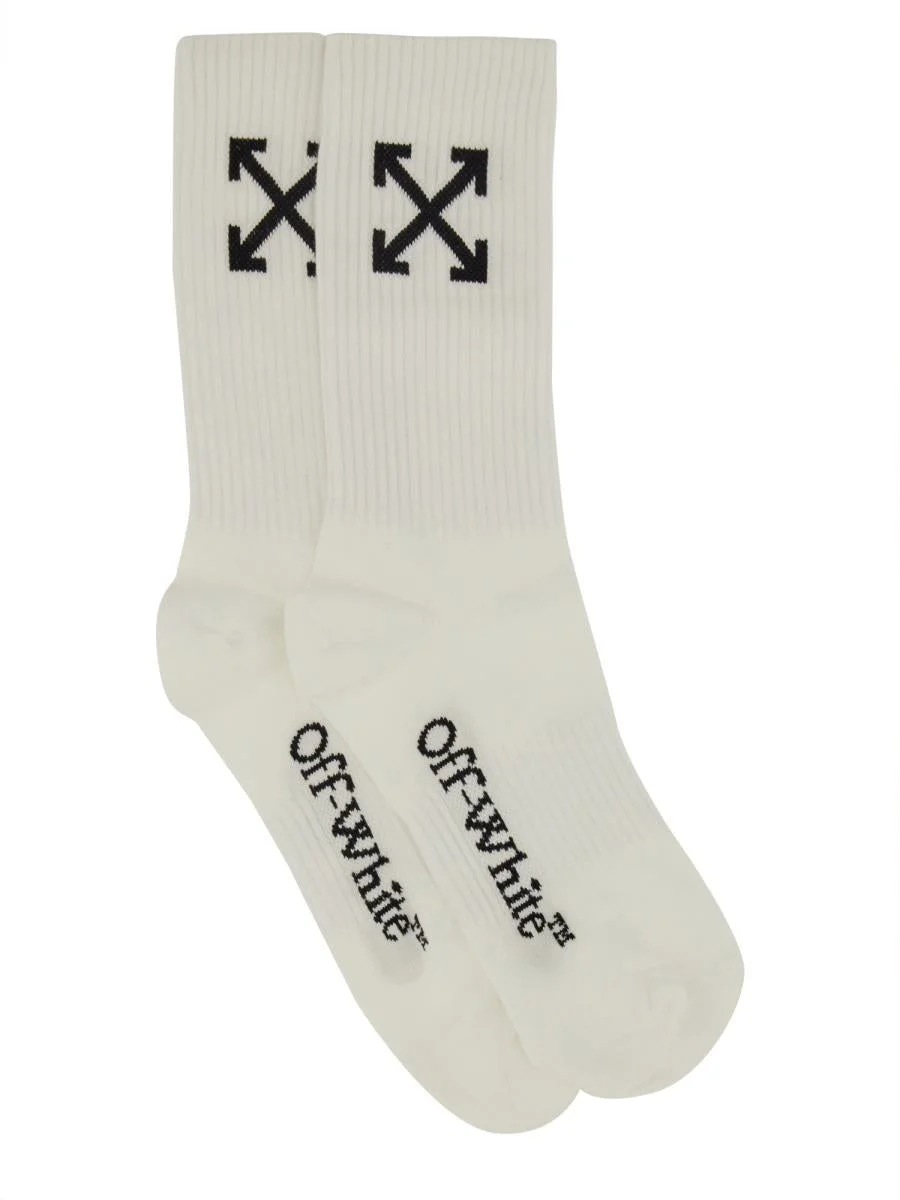Off-White Medium Socks With "Arrow" Pattern - 1