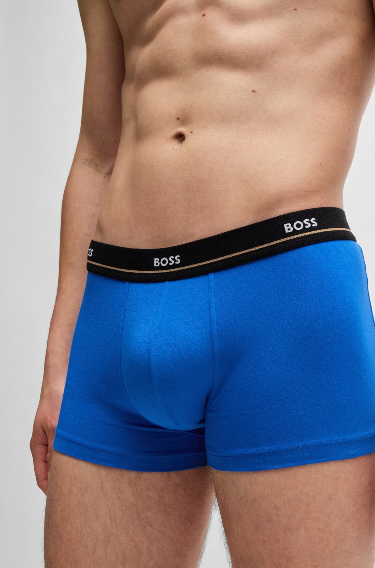 FIVE-PACK OF STRETCH-COTTON TRUNKS WITH LOGO WAISTBANDS - 4