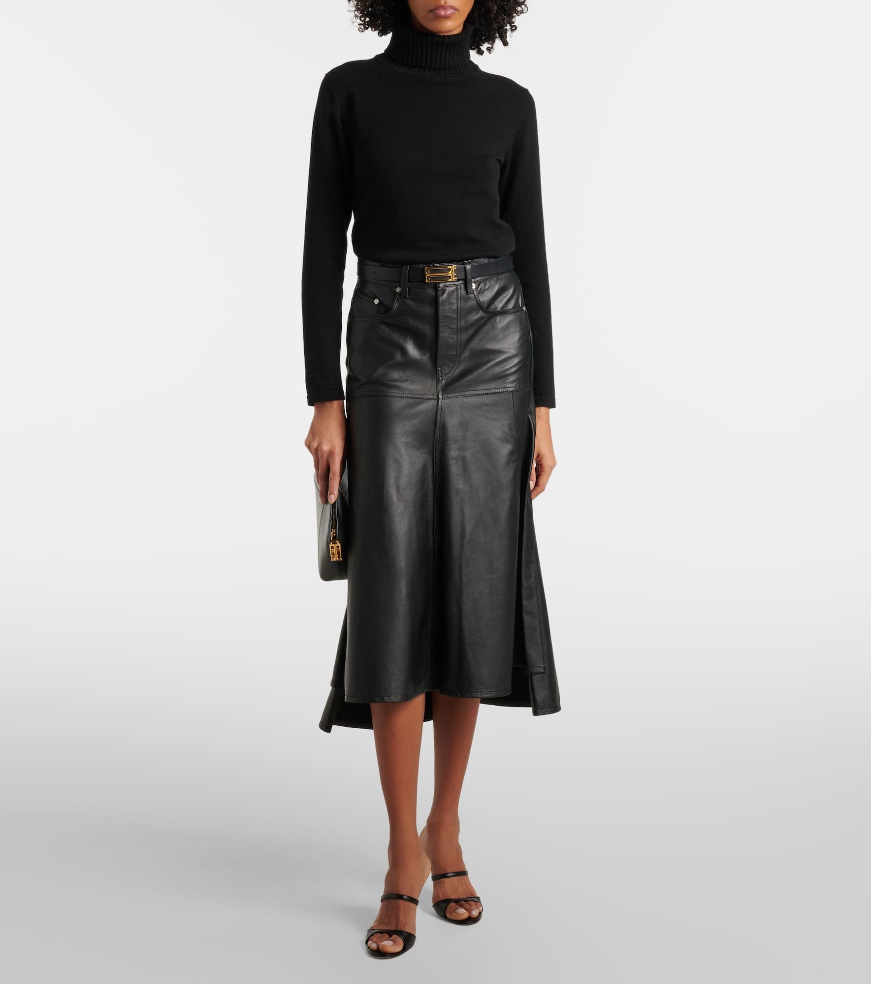 Leather midi skirt - 2