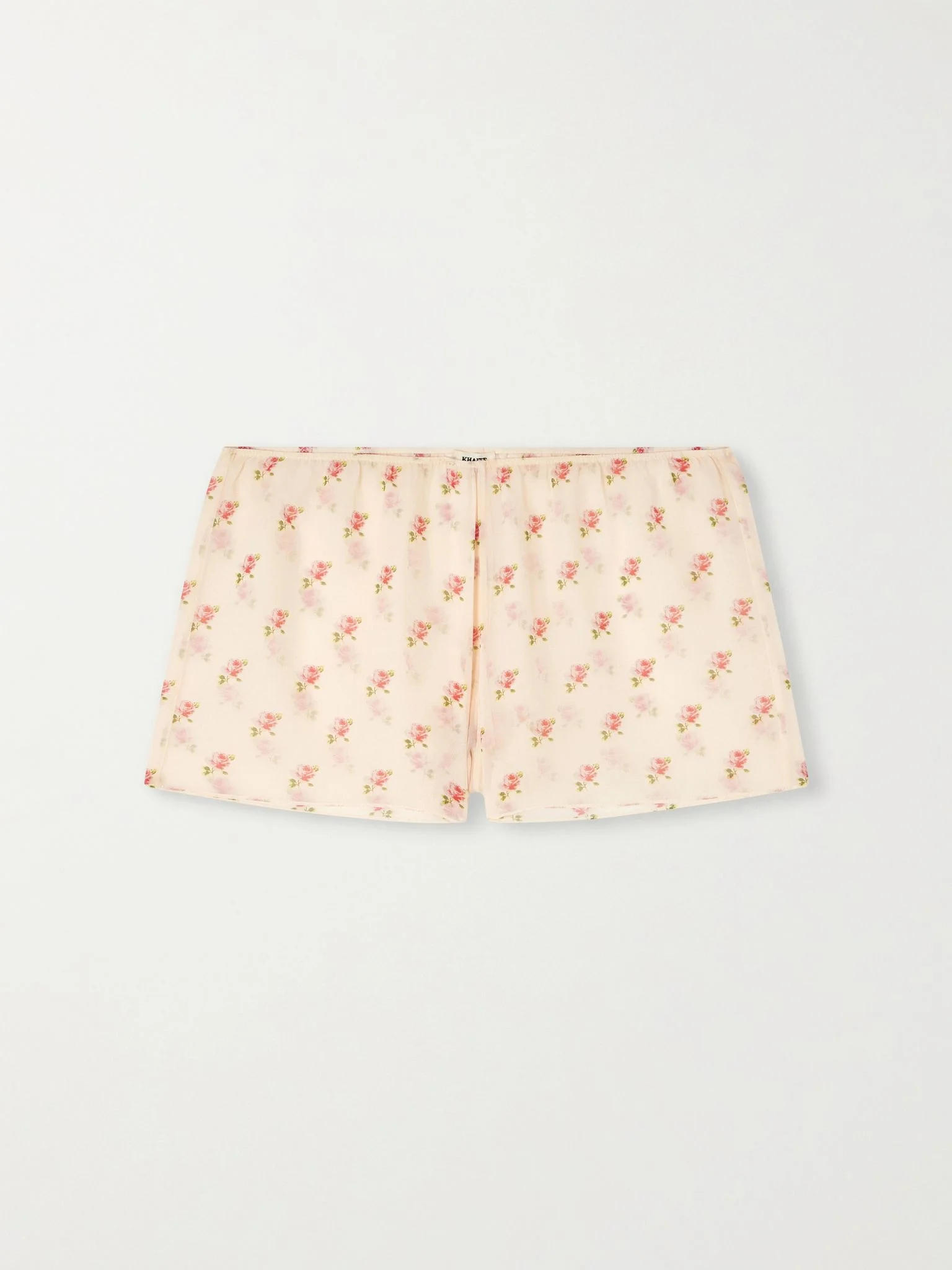 Tilly floral-print silk-chiffon shorts Baby pink - 1