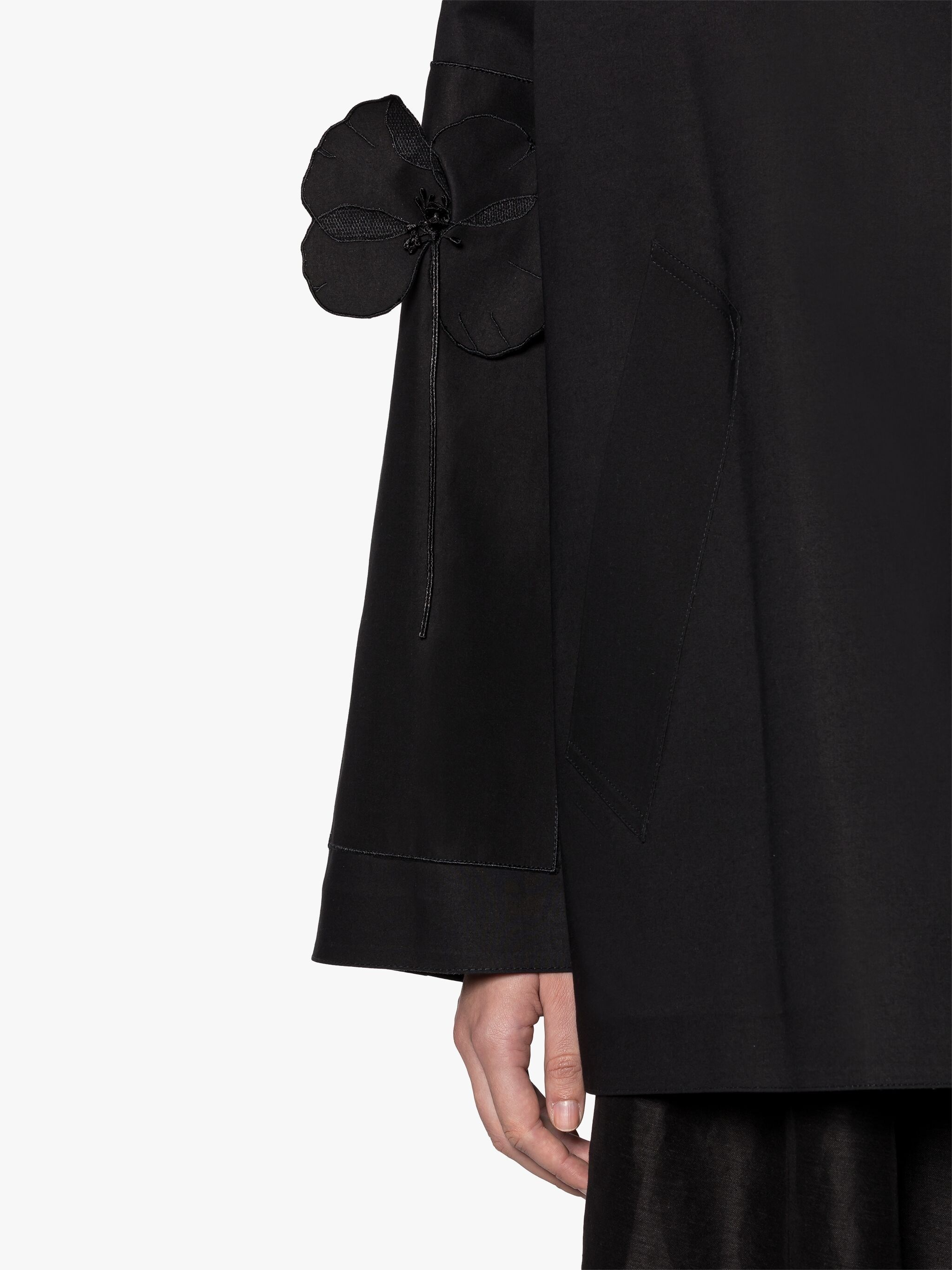 CECILIE BAHNSEN DALLAS BLACK BONDED COTTON JACKET - 5