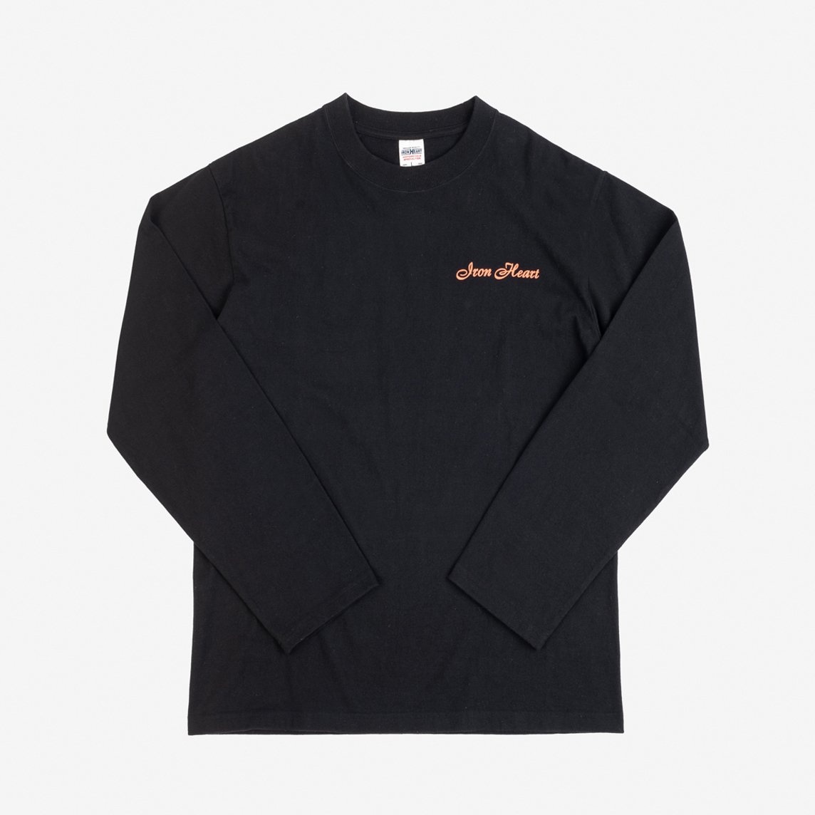 IHTL-2301-BLK 7.5oz Printed Loopwheel Crew Neck Long Sleeved T-Shirt - Black - 1