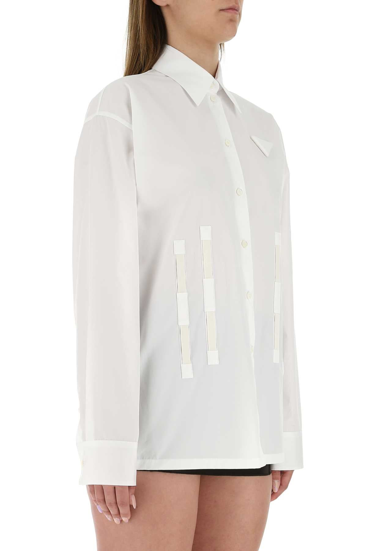 Prada Women White Poplin Oversize Shirt - 3