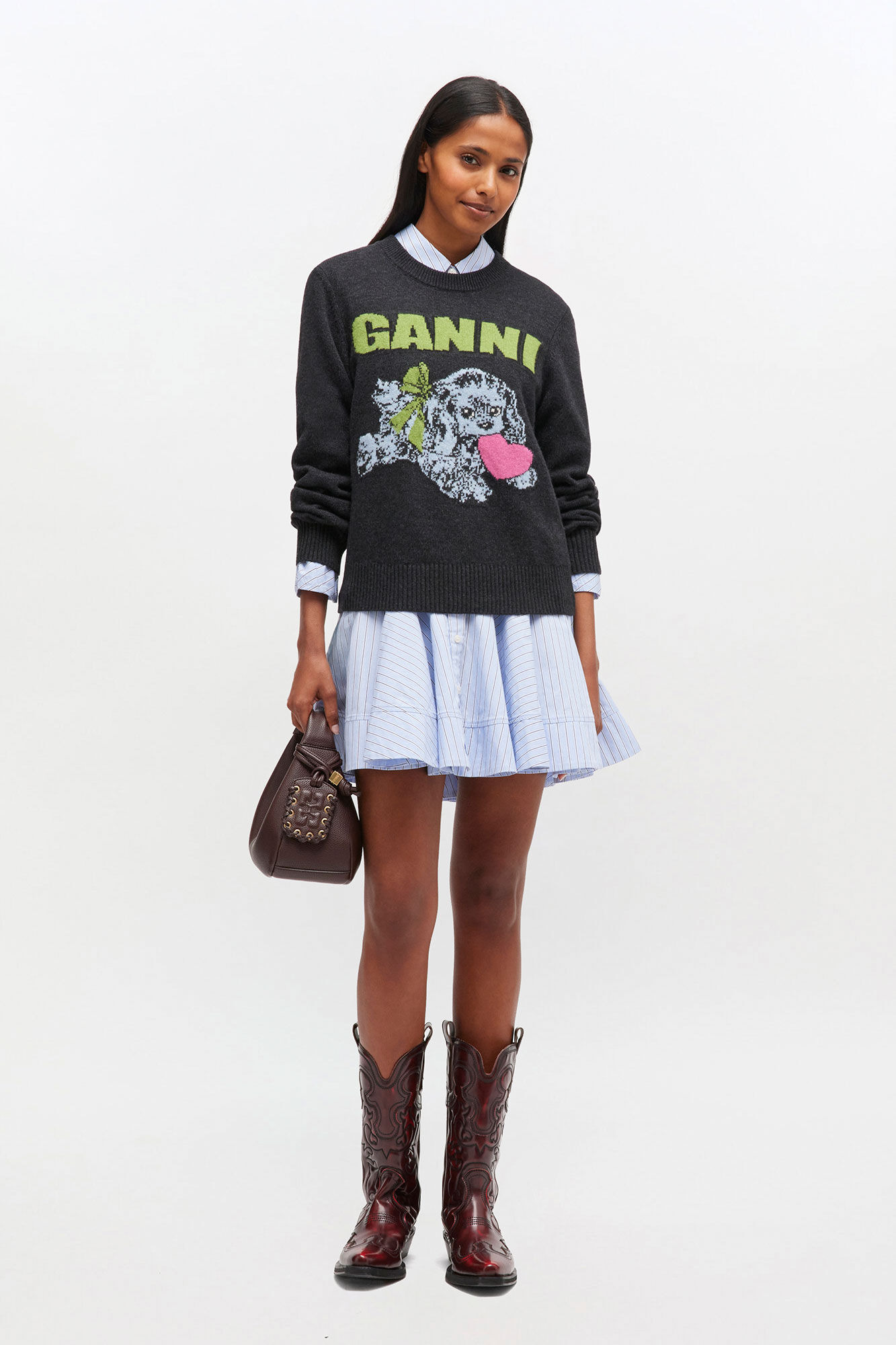 GREY PUPPY WOOL SWEATER - 3