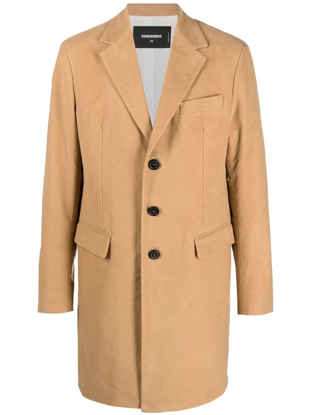 single-breasted cotton coat - 1