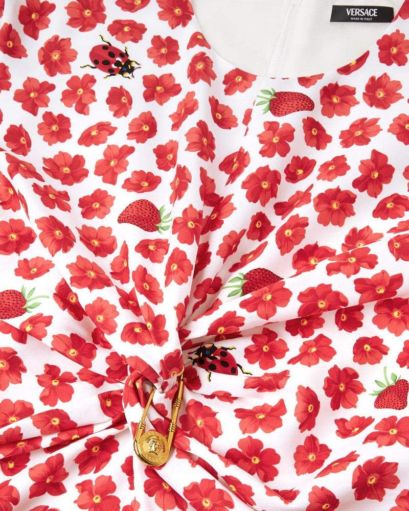 VERSACE Strawberry Garden Safety Pin Gathered Top outlook