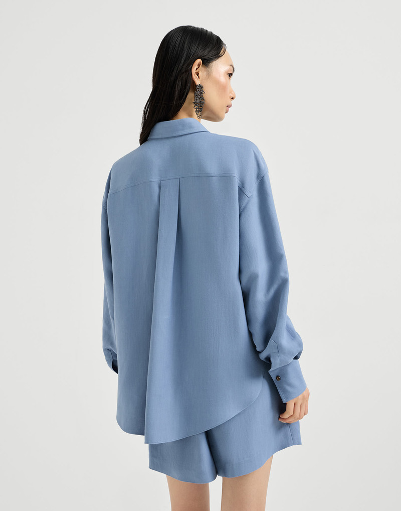 Viscose and linen fluid twill shirt 3