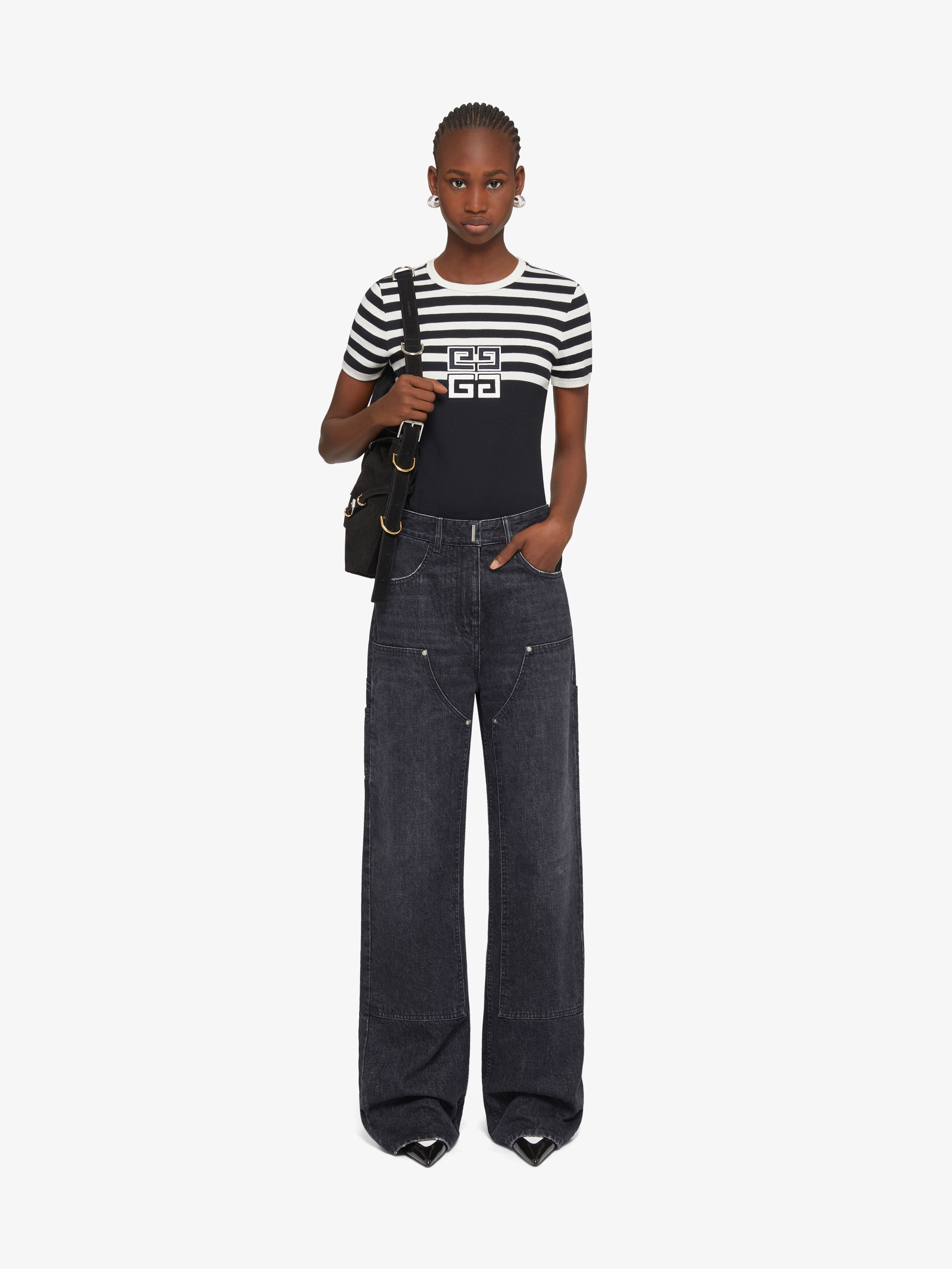 4G SLIM FIT T-SHIRT IN COTTON WITH STRIPES - 2