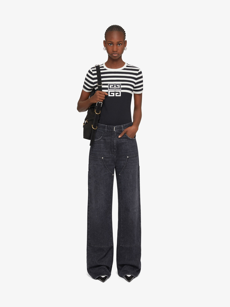 Givenchy 4G SLIM FIT T-SHIRT IN COTTON WITH STRIPES outlook