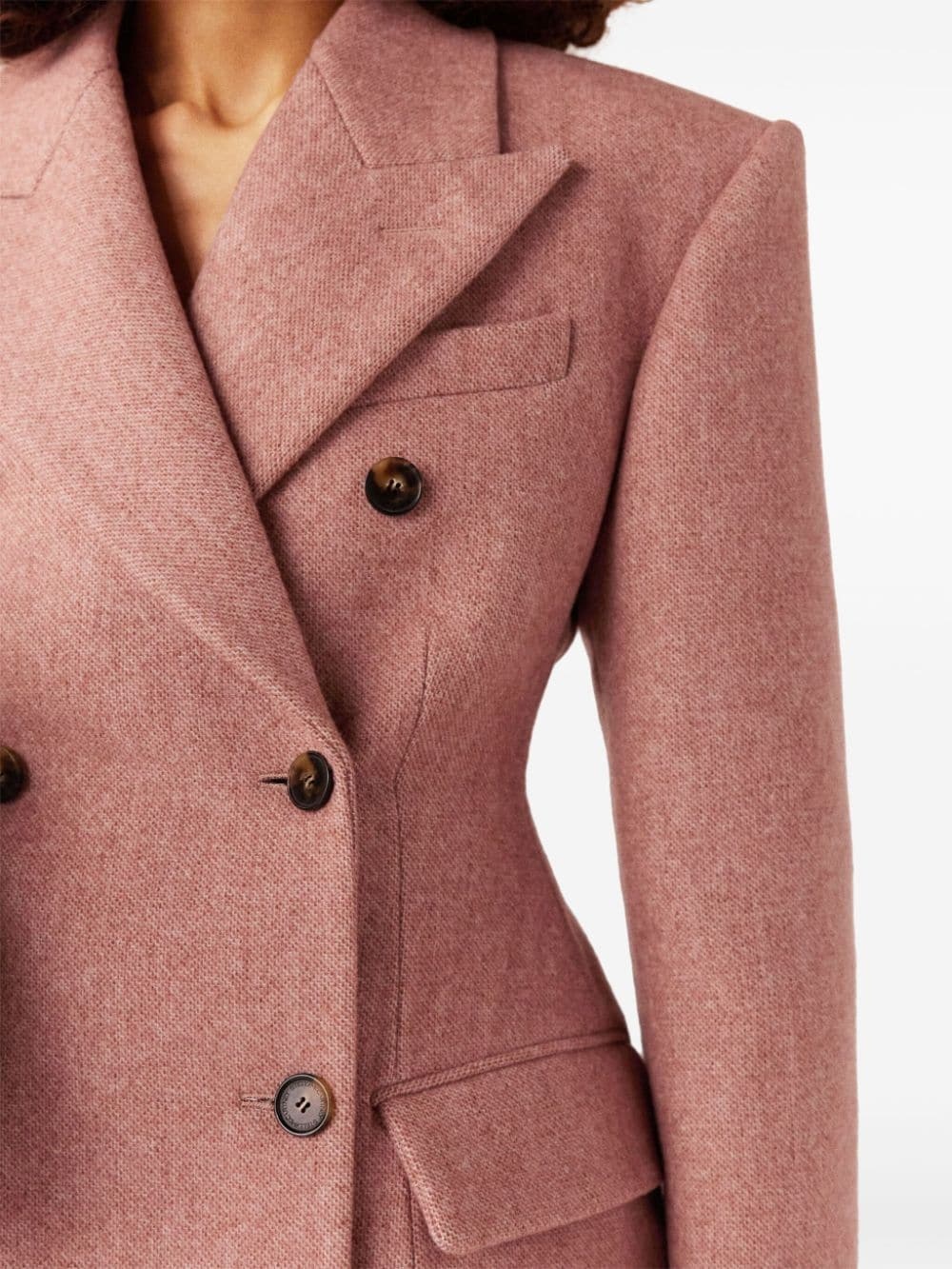 double-breasted moulded blazer - 5