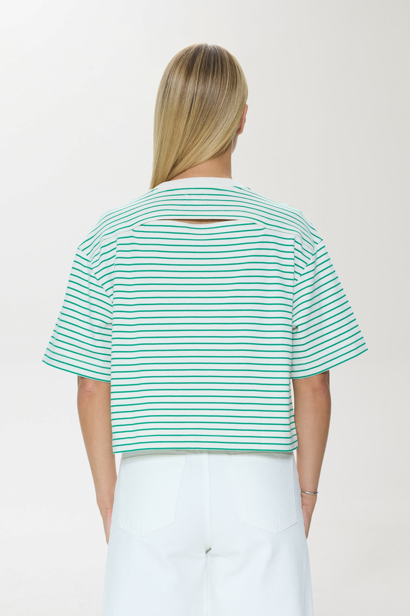 MAE CROPPED TEE - VERT STRIPE 4