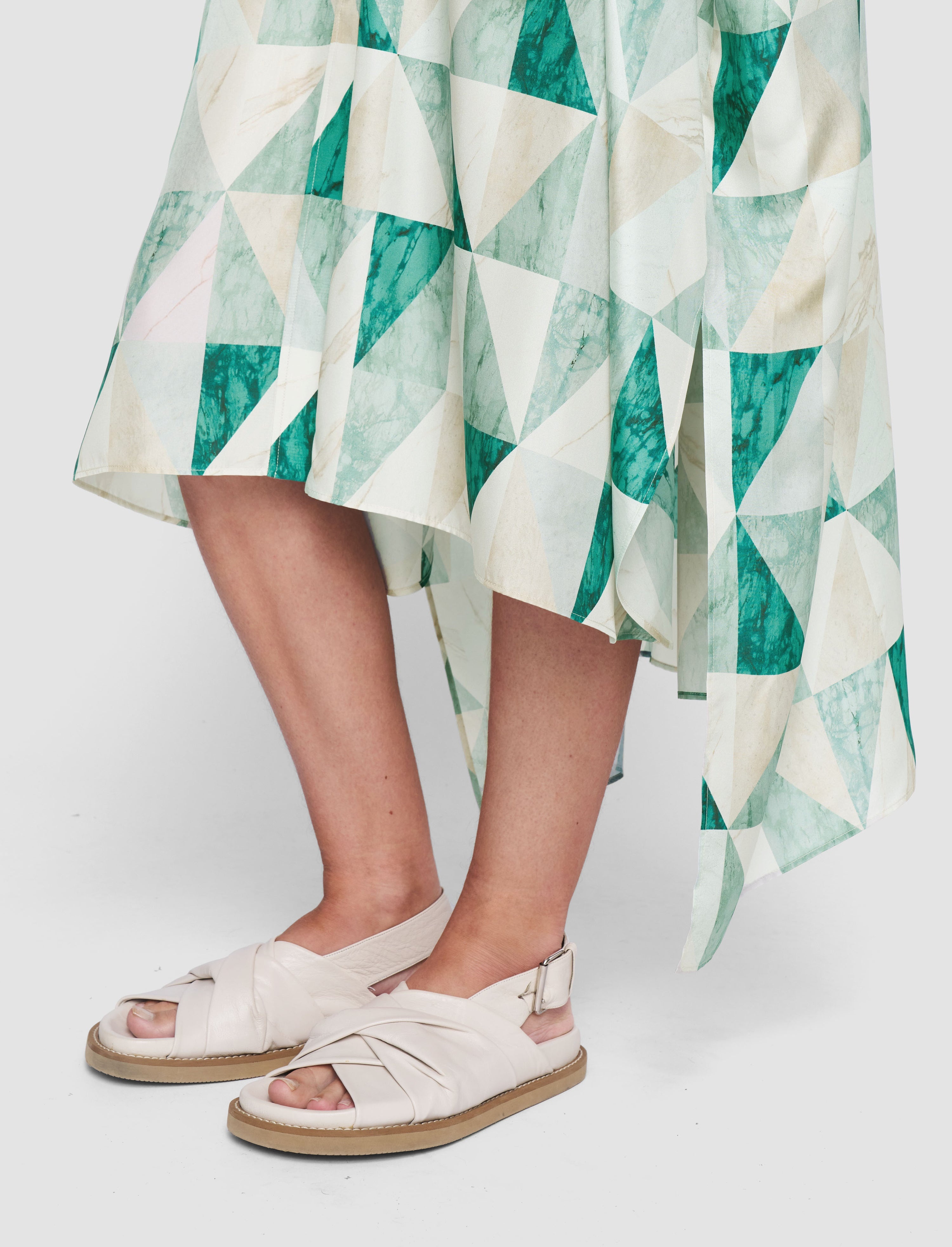 Dania Marble Print Silk Dress - 6