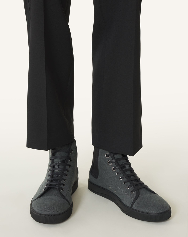 BLACK DBB1 HIGH TOP CANVAS SNEAKERS 7