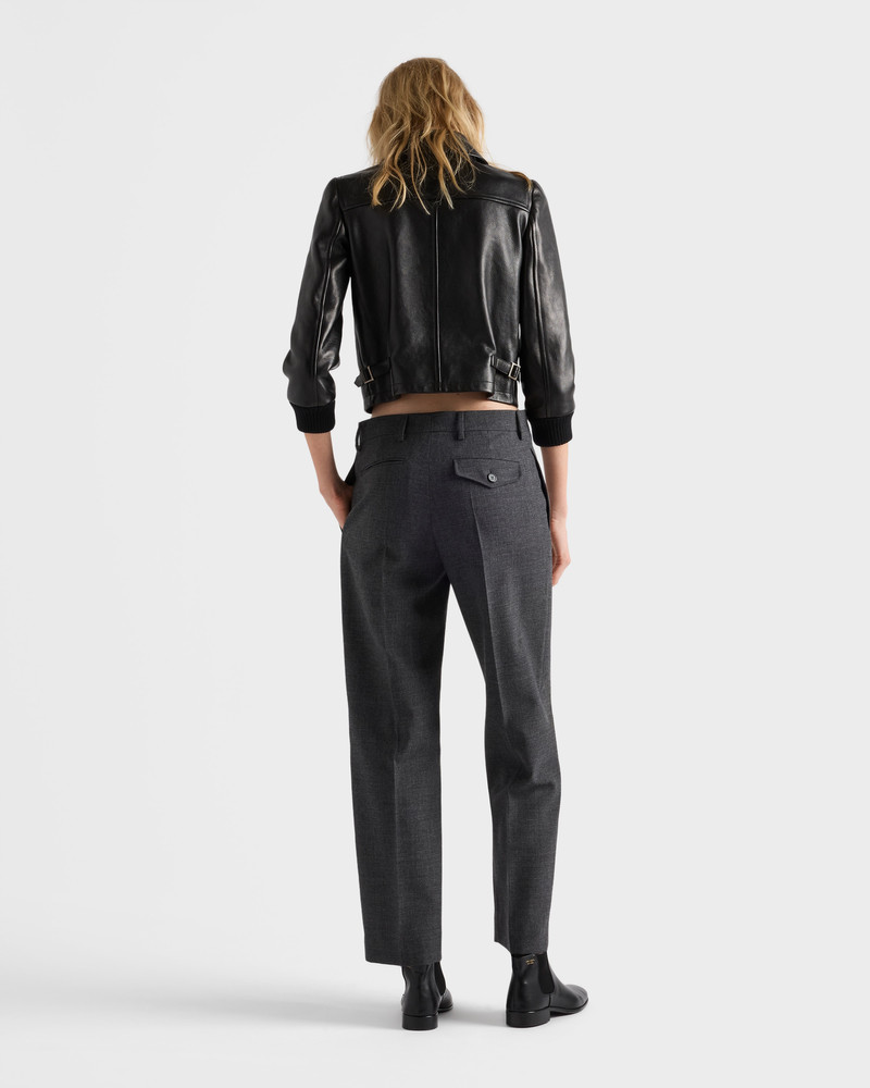 Leather blouson jacket 5