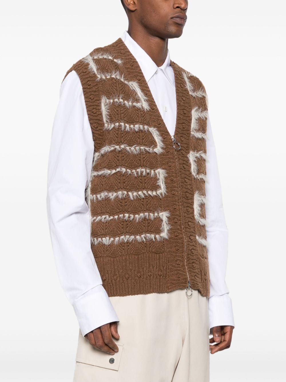 Thornham sleeveless knitted cardigan - 3