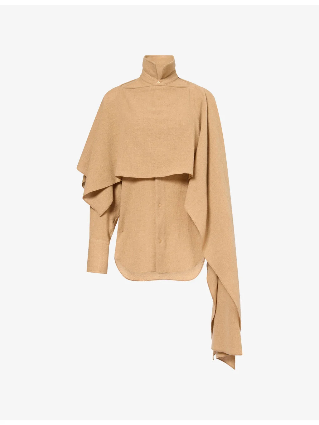 Georgia Detachable Scarf Cashmere And Wool Shirt - 1