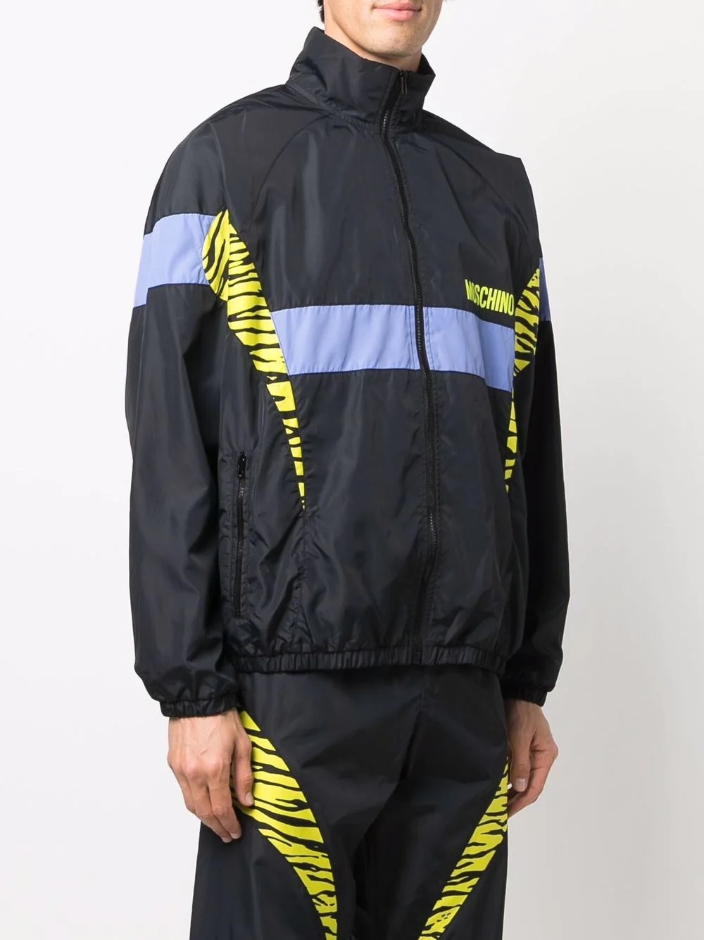 panelled zebra windbreaker - 3