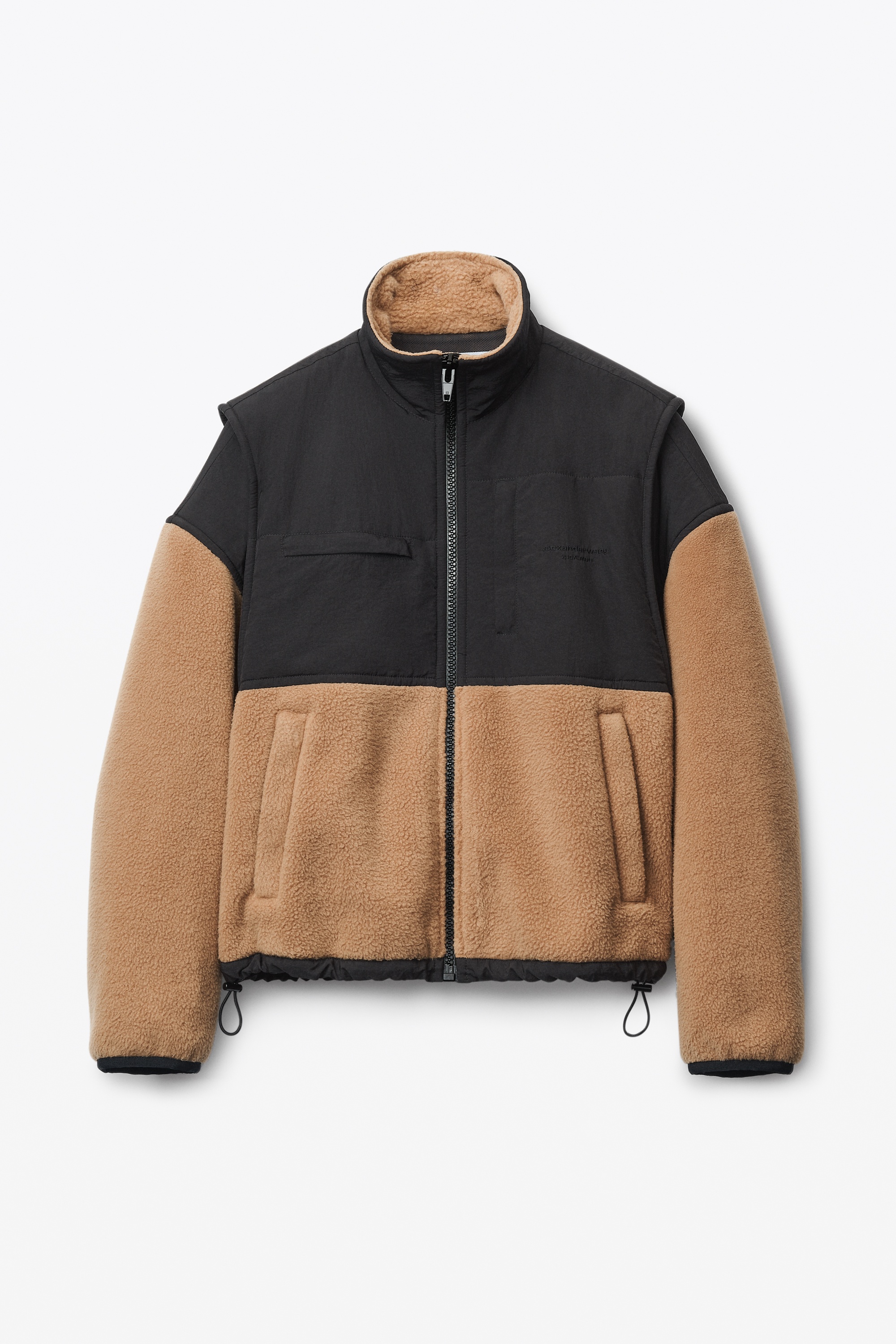 Alexander Wang NYLON COMBO JACKET IN PLUSH DOUBLE FLEECE | REVERSIBLE