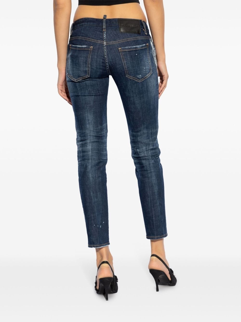 logo-patch cotton jeans - 4