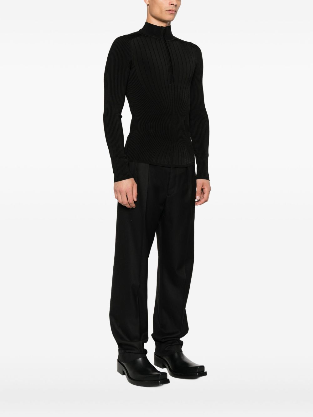 ribbed high-neck jumper - 3