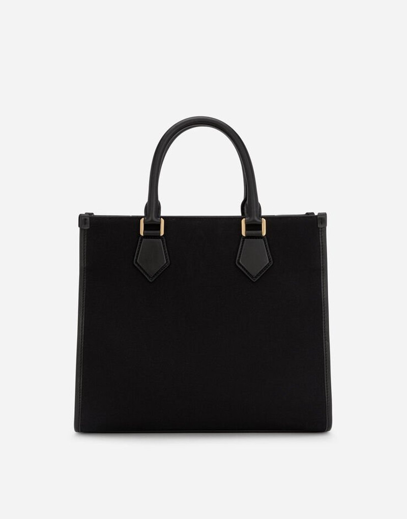 Canvas shopper with calfskin nappa details 4