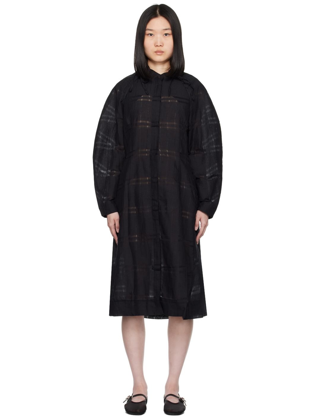 Black Spam Midi Dress - 1