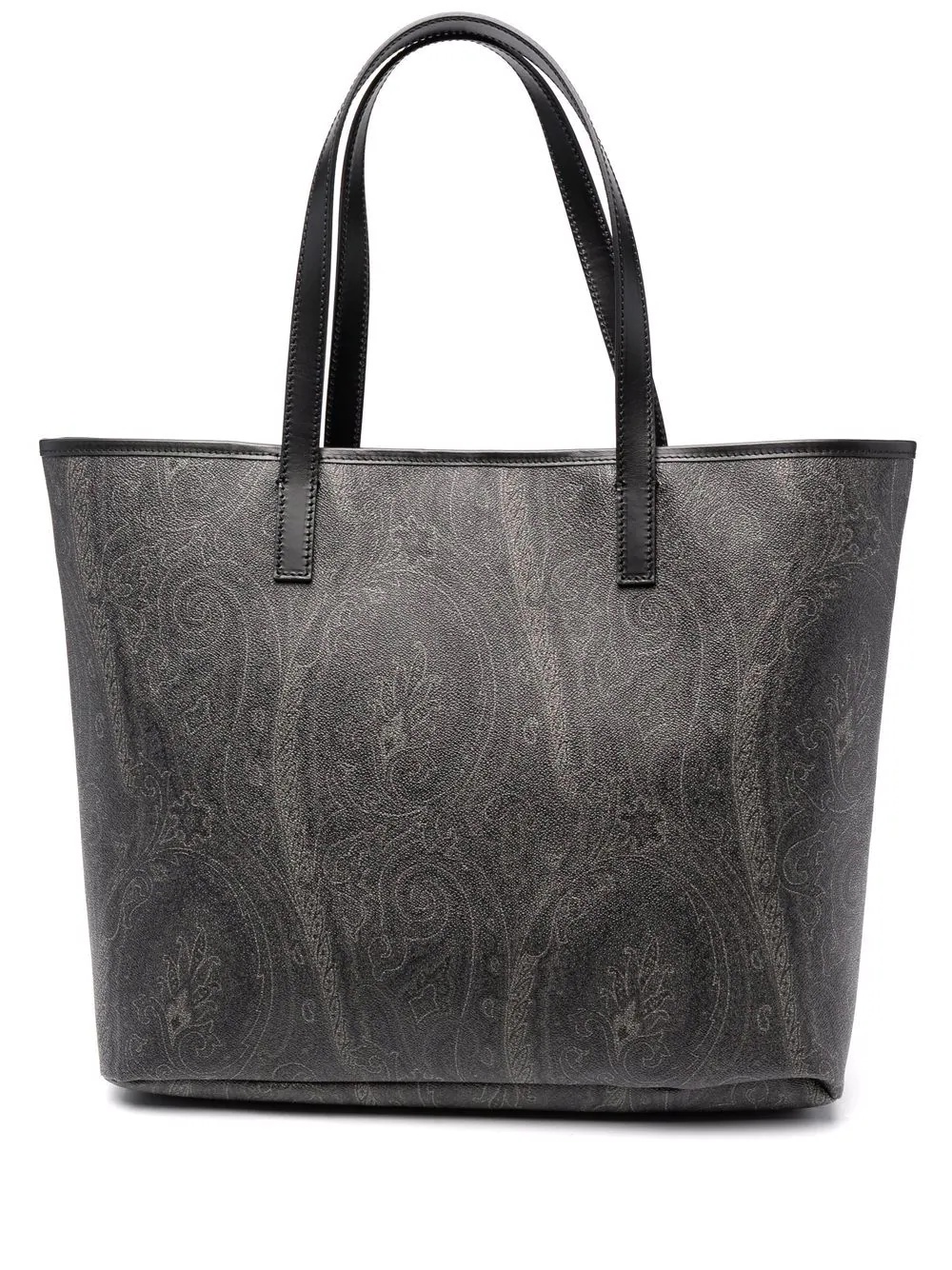 paisley-print leather tote bag - 1