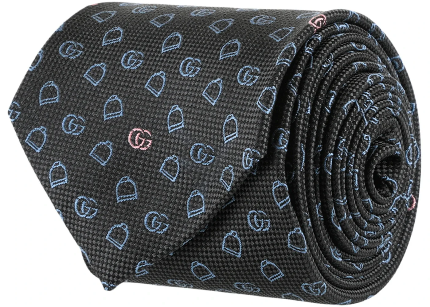 Gucci Silk Jacquard Tie Grey Blue - 1