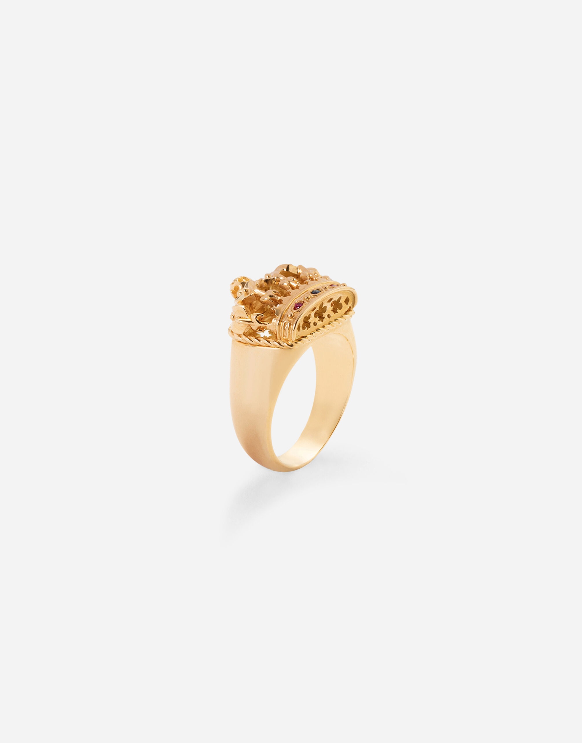Crown yellow gold ring - 2