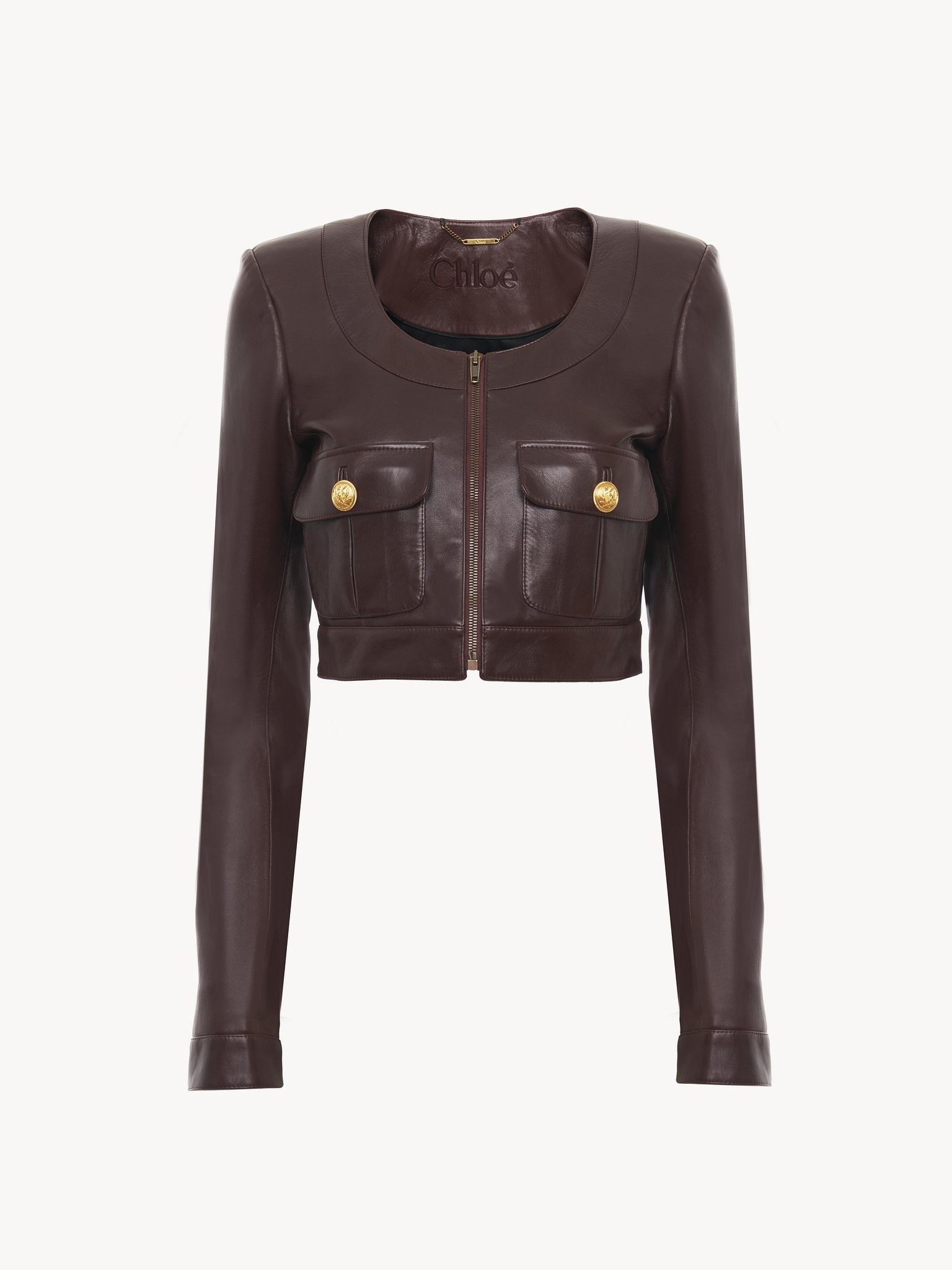CROPPED CHASSEUR JACKET IN LEATHER - 2