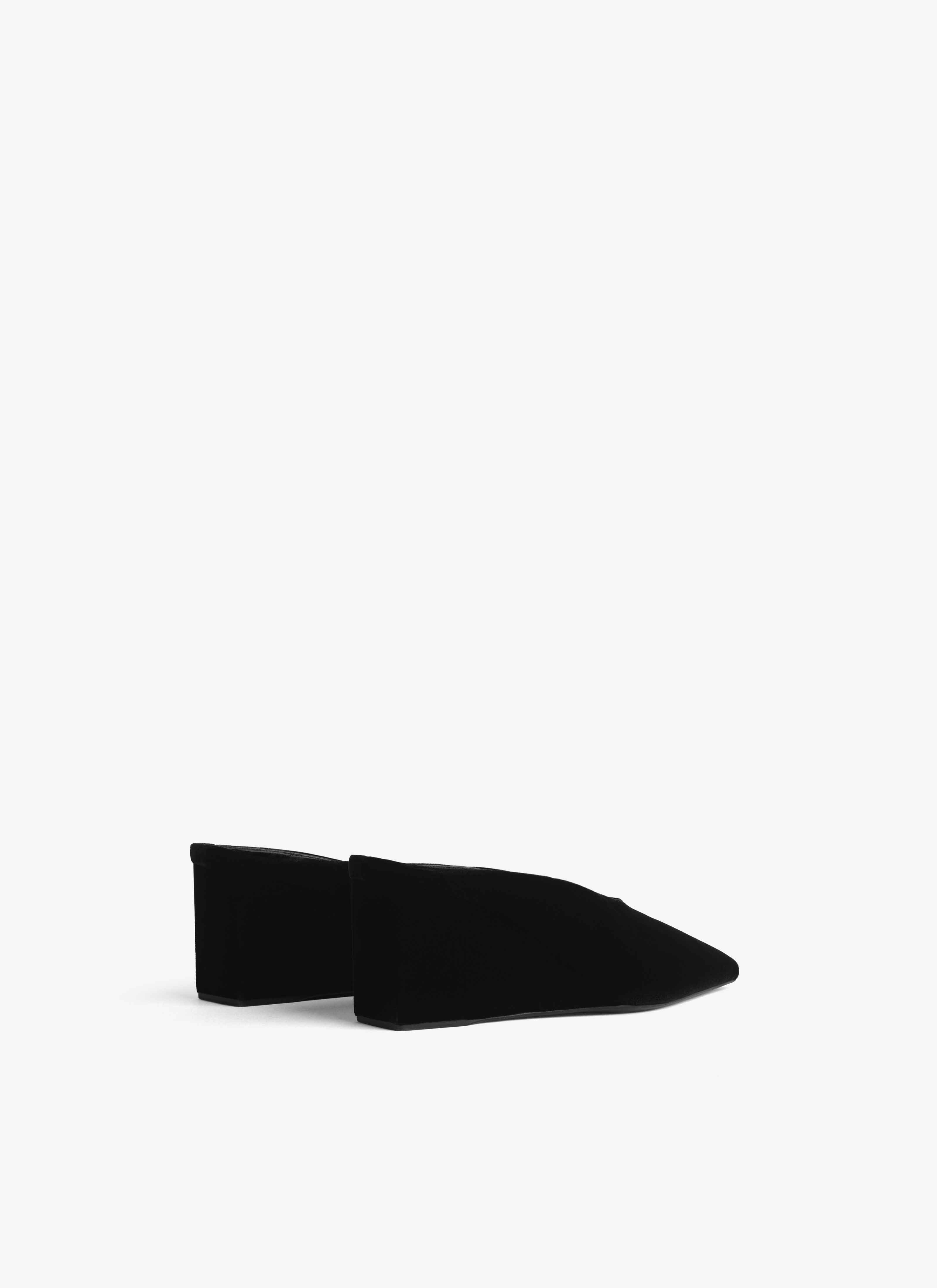 CUBE WEDGE MULES IN VELVET - 2