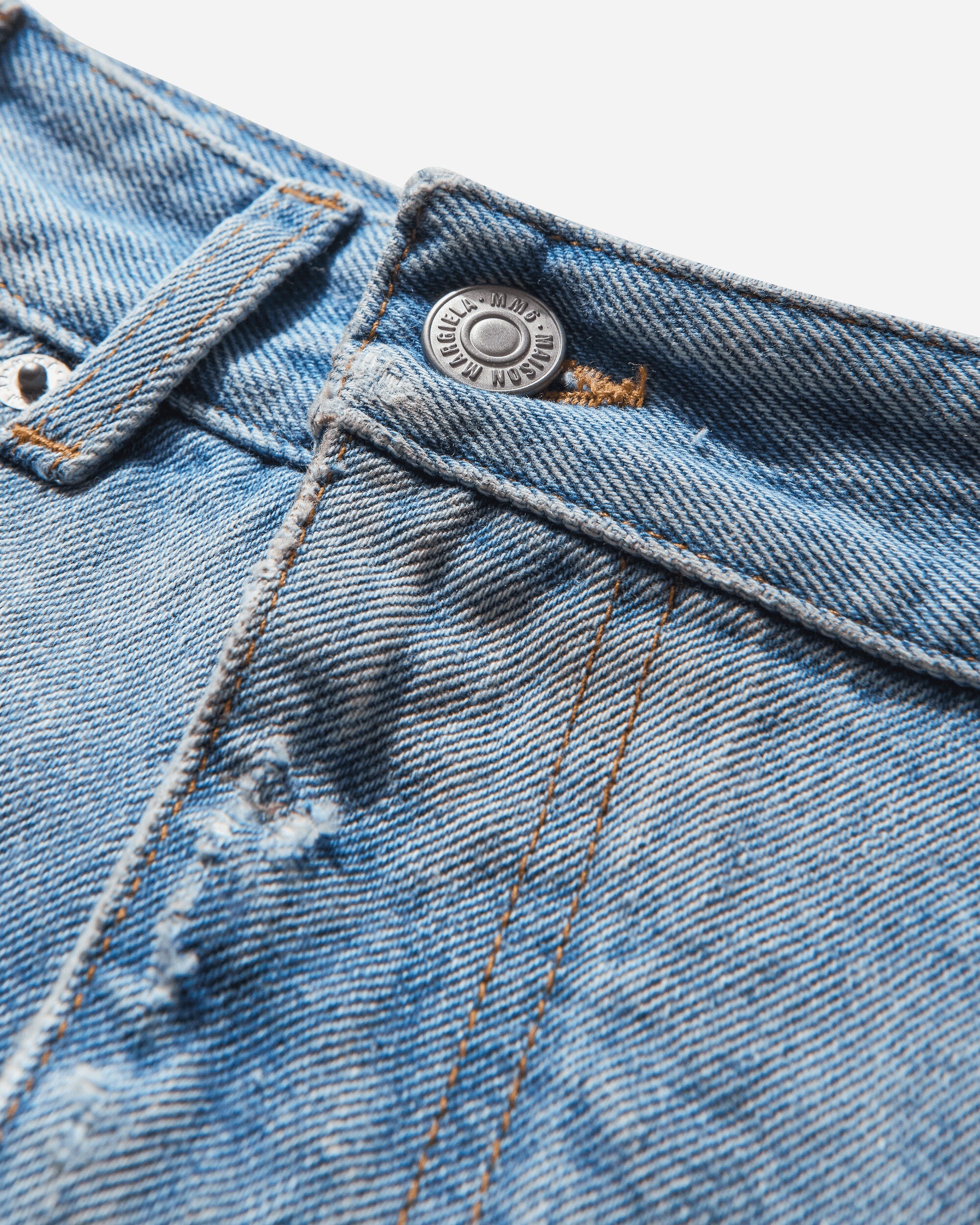 Women's Distressed Denim Skirt Blue - 4