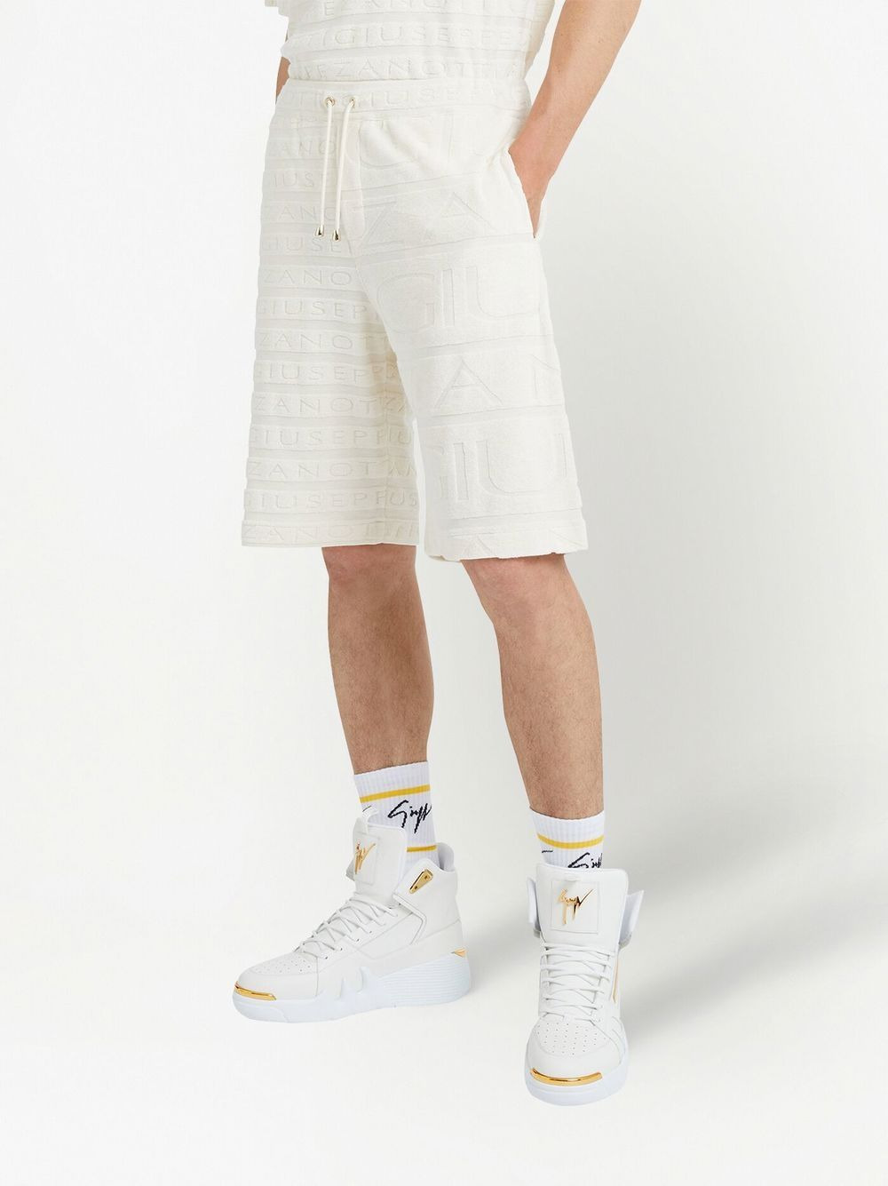 terry-cloth drawstring-waist Bermuda shorts - 3