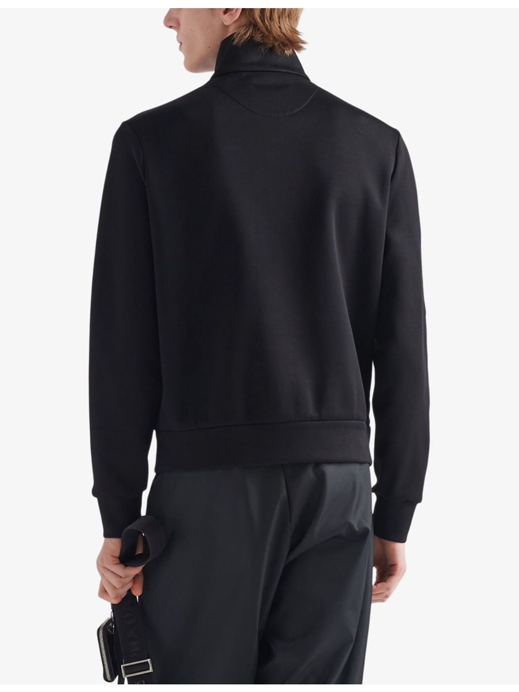 Contrast-trim brand-plaque cotton and recycled-nylon sweatshirt - 4