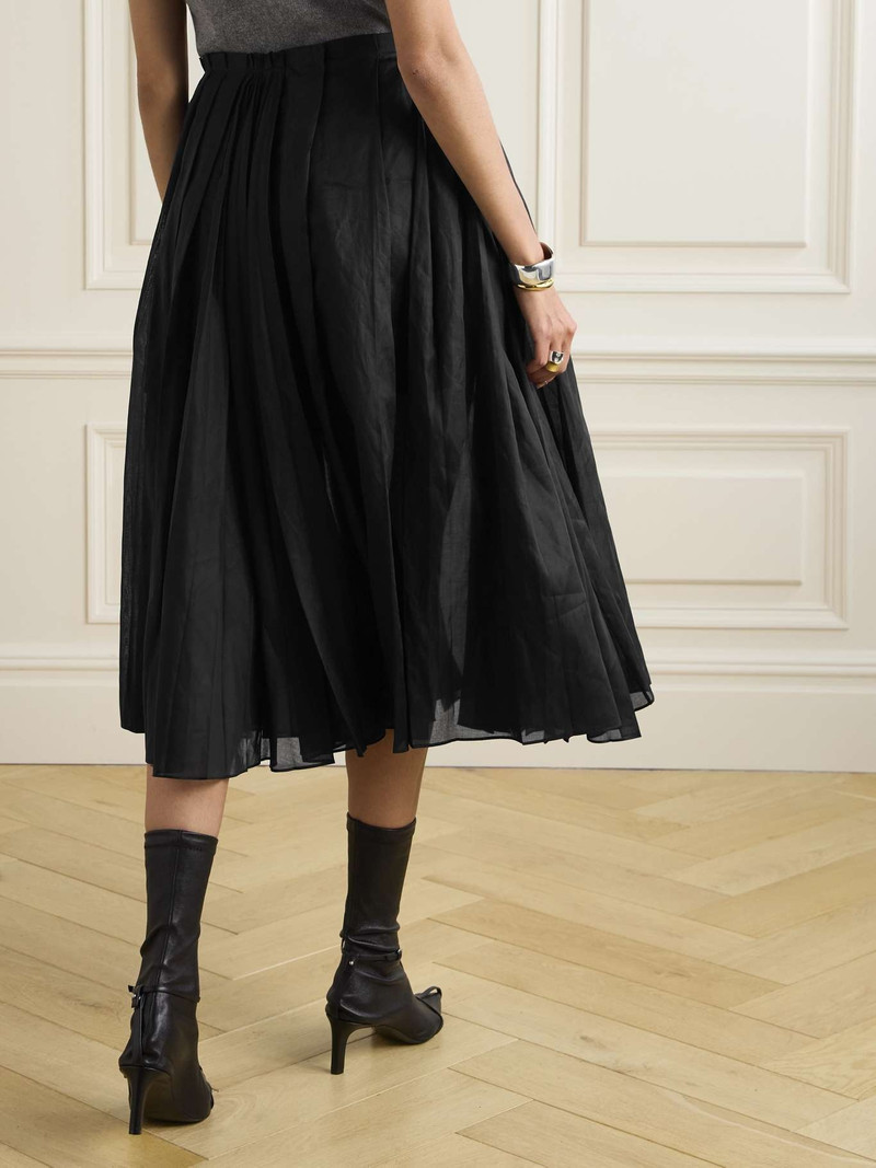 Pleated cotton-organza midi skirt 4