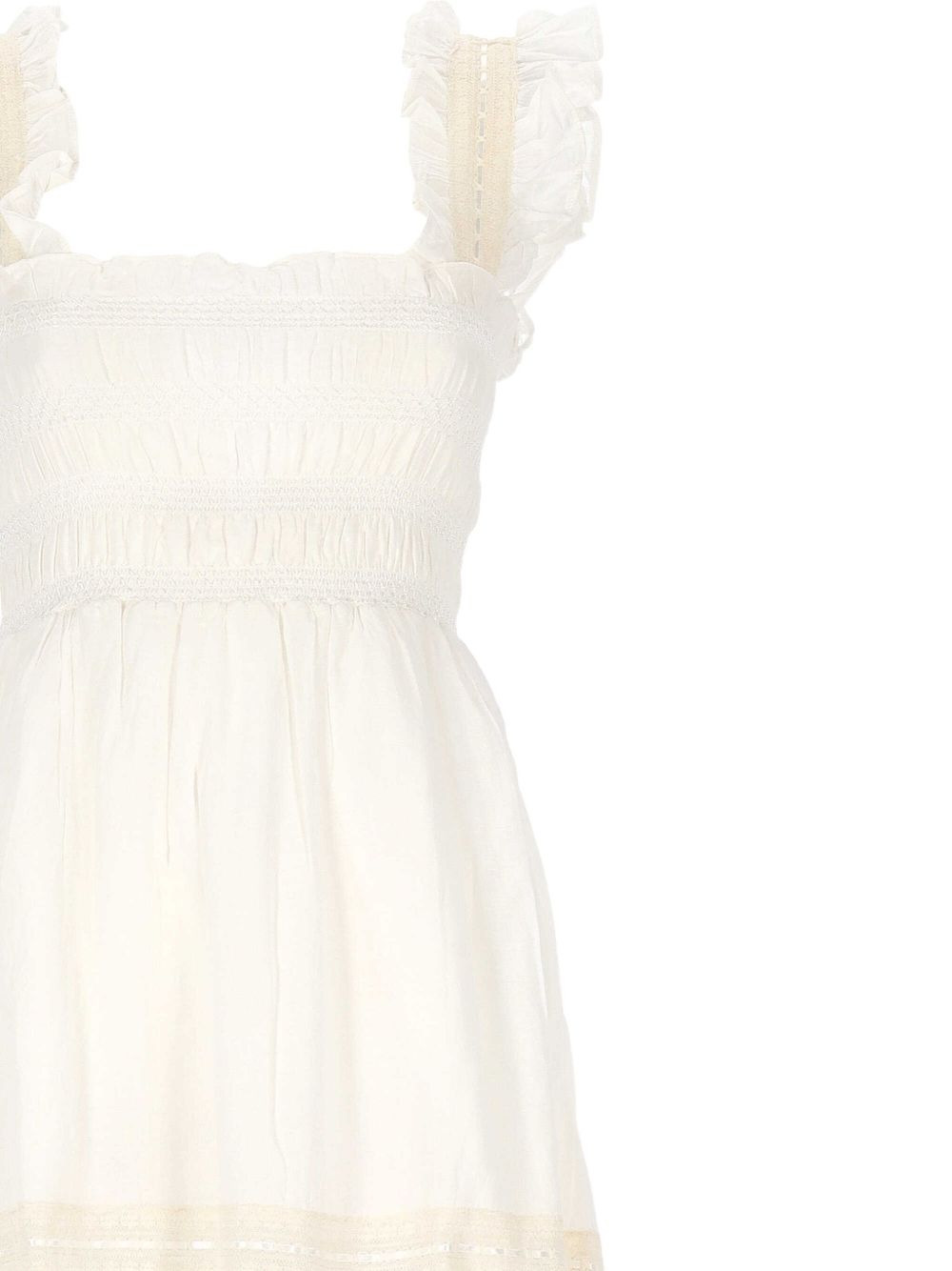 smocked tiered cotton midi dress - 3