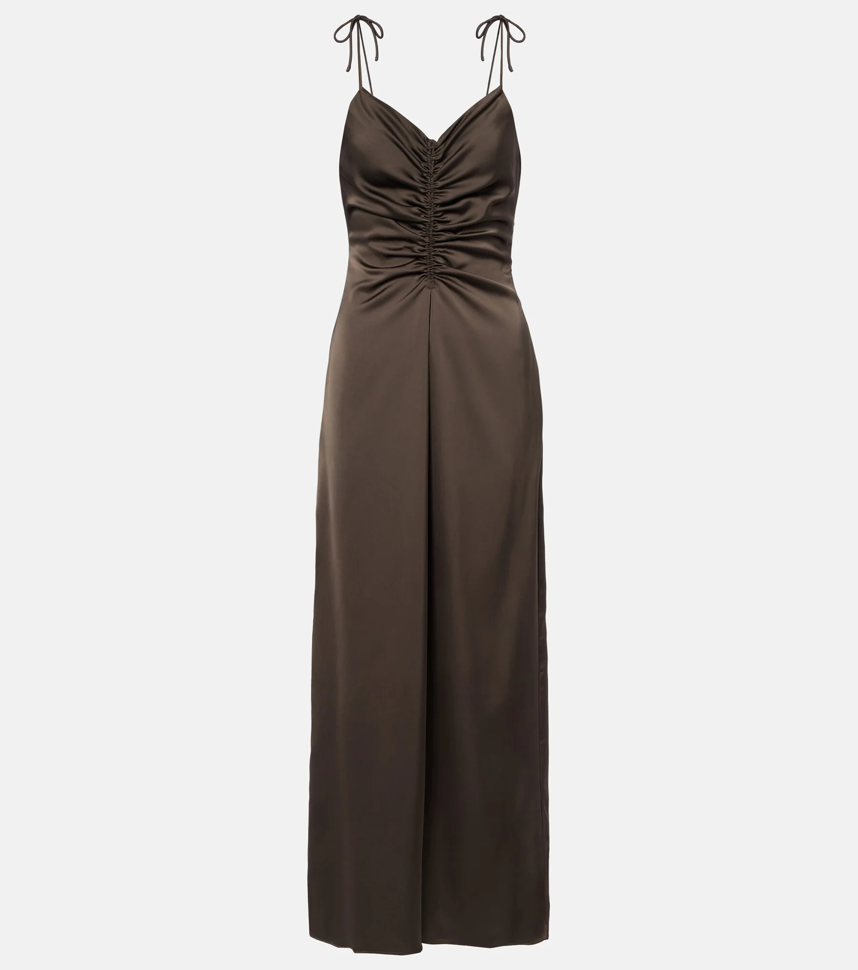 Ruched satin maxi dress - 1