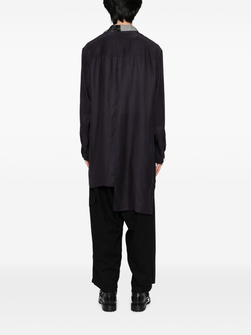 message-print switching-hem shirt - 4