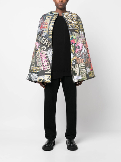 GALLERY DEPT. logo-patchwork cotton cape outlook