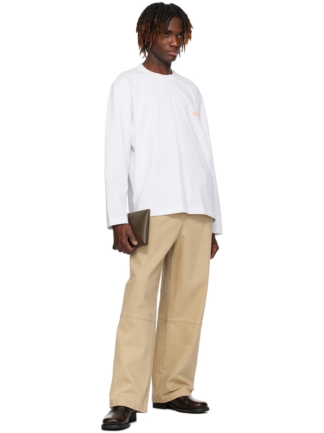 White Crack Back Logo Long Sleeve T-shirt - 4