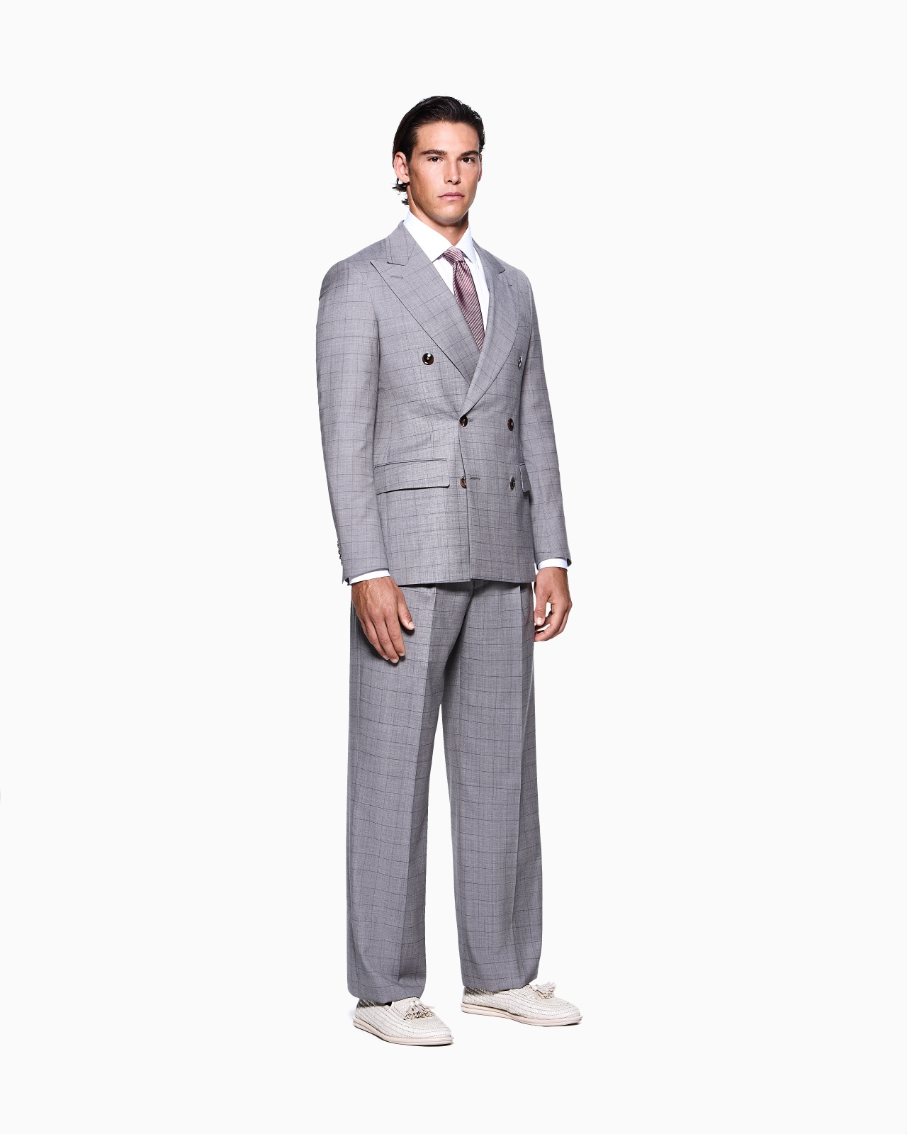 ROYAL LINE DOUBLE-BREASTED SUIT IN WINDOWPANE CHECK VIRGIN WOOL - 2