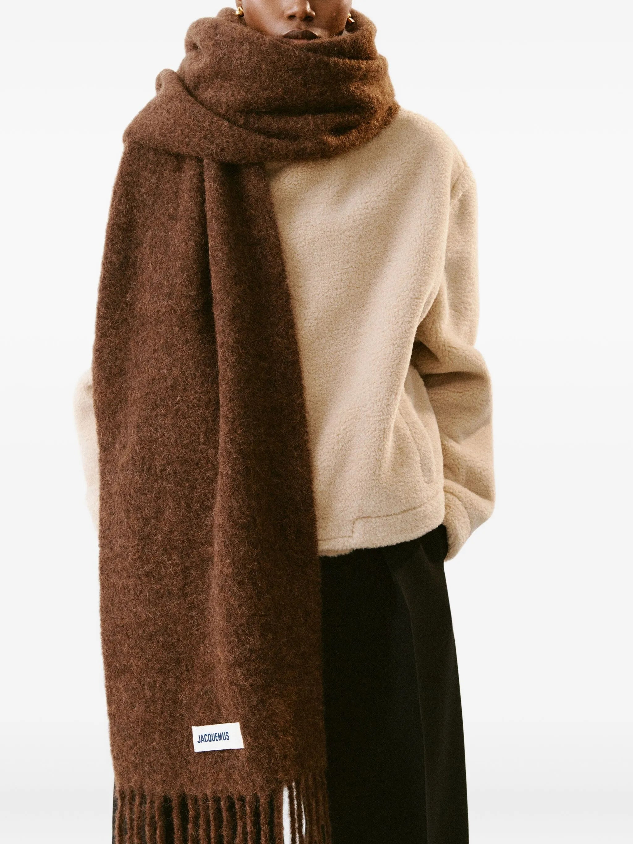 logo-patch scarf - 3
